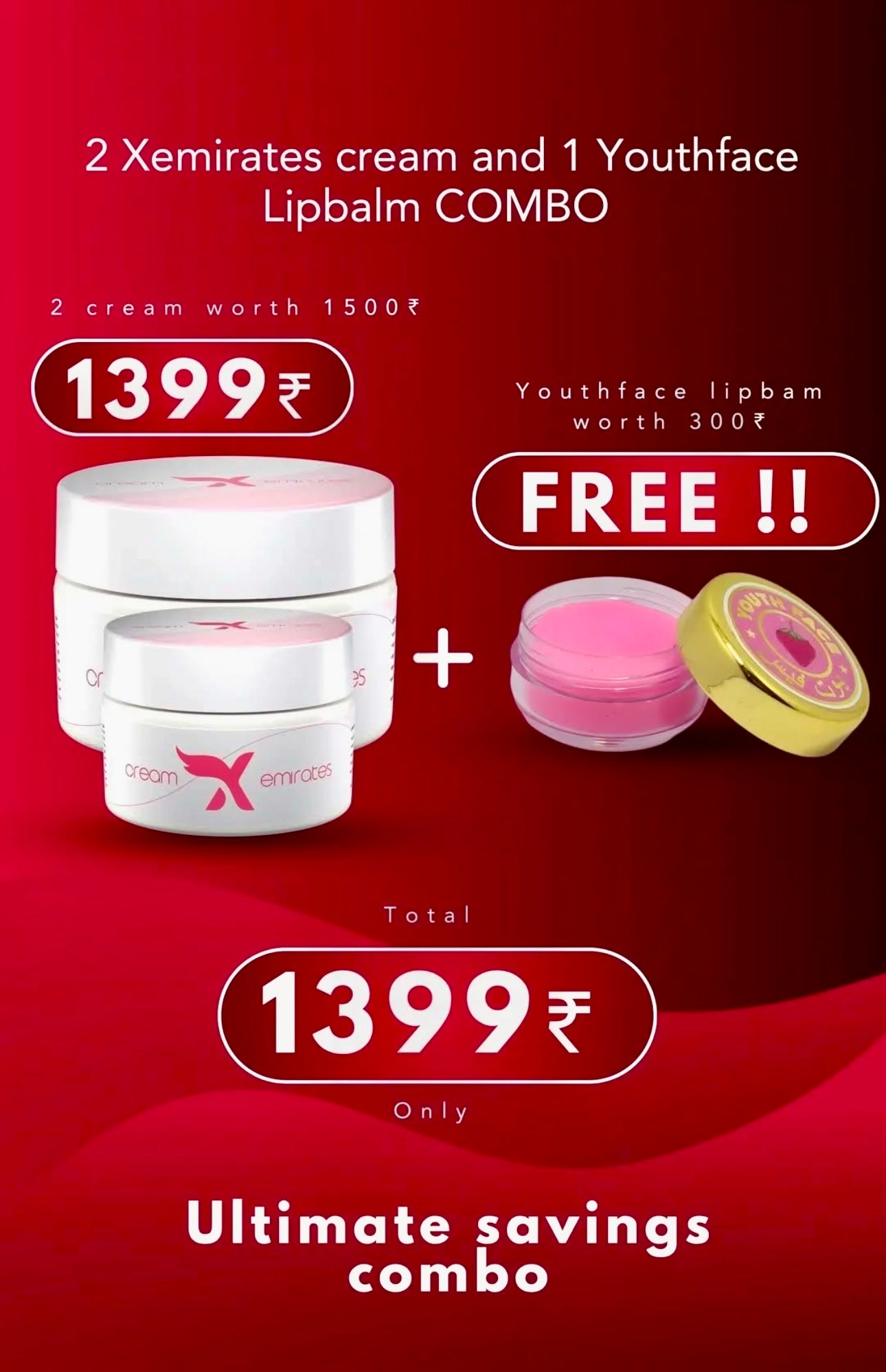 2 FACE WHITENING CREAM & FREE LIP BALM